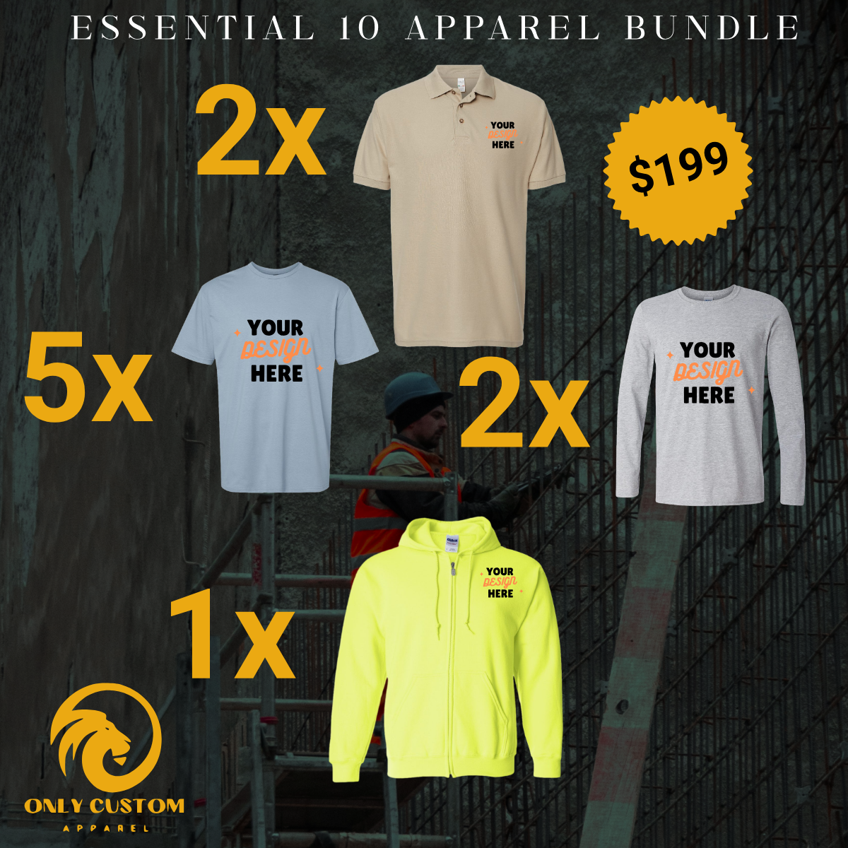 Essential 10 Custom Apparel Bundle