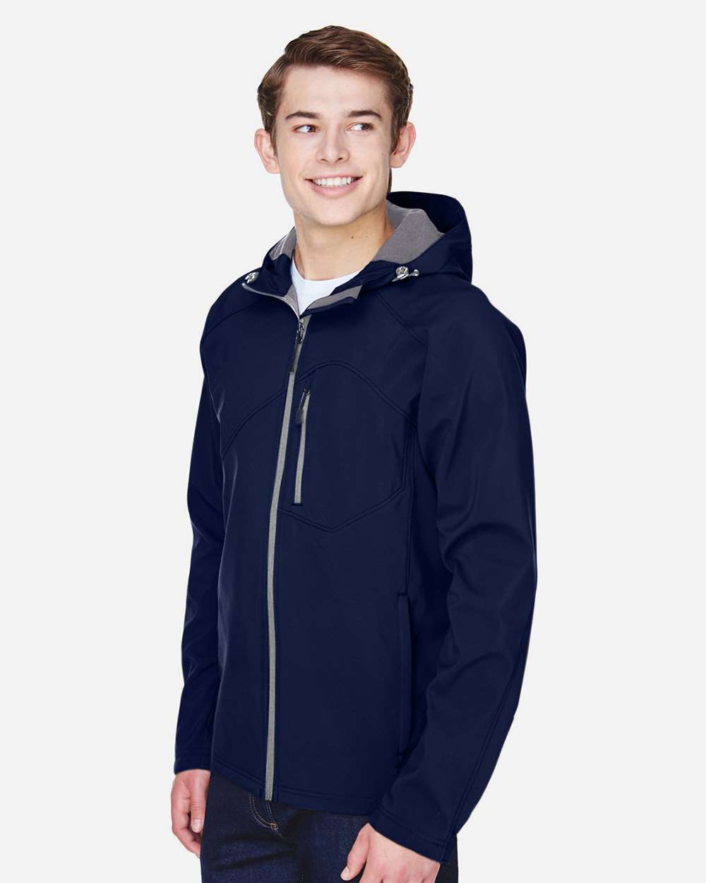 North End 88166 Men's Prospect Two-Layer Fleece Bonded Soft Shell Hooded Jacket | Custom Embroidery