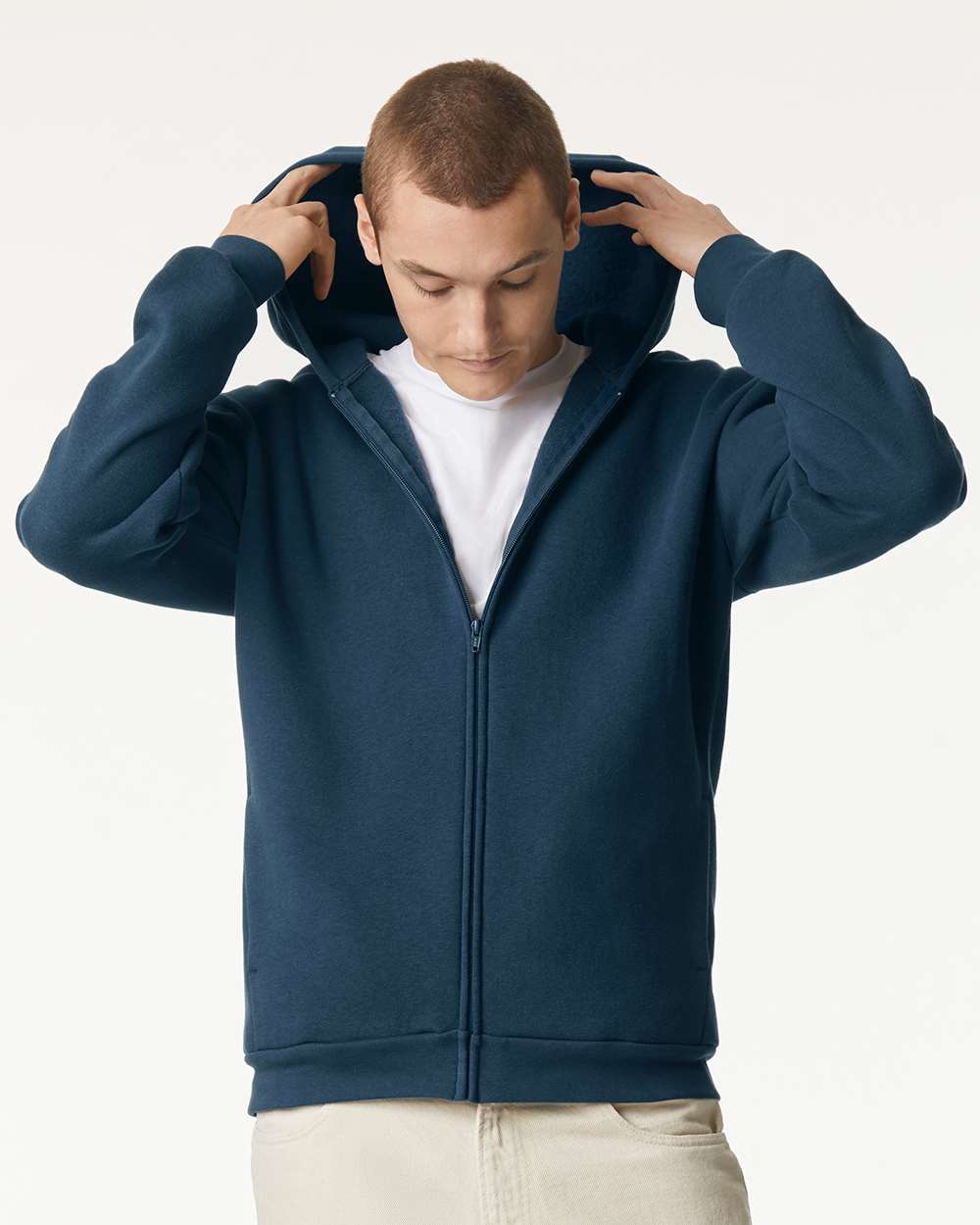 American Apparel RF497 Unisex ReFlex Fleece Full-Zip Hoodie Sweatshirt | Custom Print