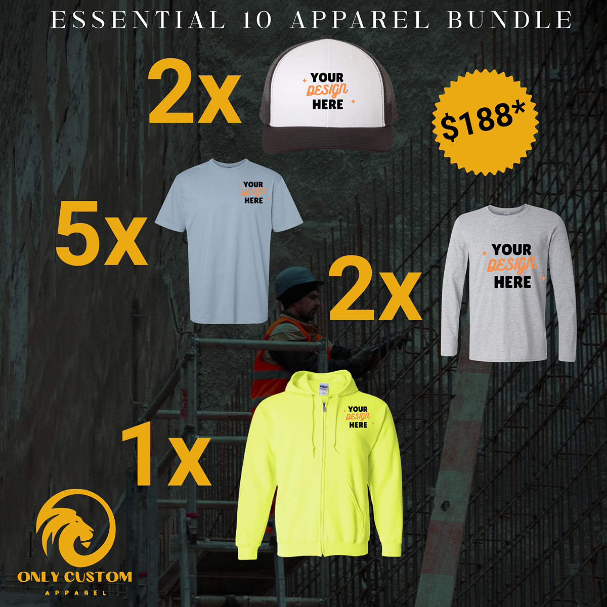 Essential 10 Custom Apparel Bundle