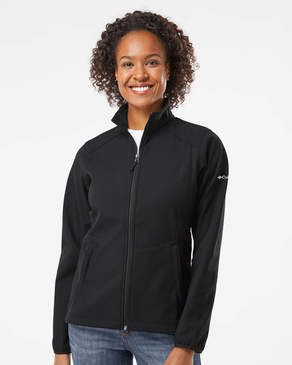 Columbia 212493 Women's Kruser Ridge Soft Shell Jacket with custom embroidery logo — front view — Only Custom Apparel Canada