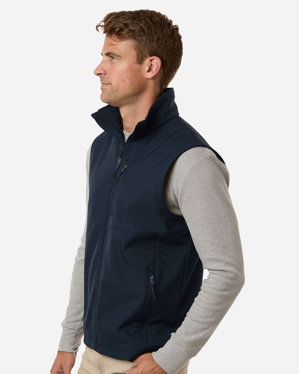 Columbia 216510 Men's Ascender II Soft Shell Vest with custom embroidery logo — back view — Only Custom Apparel Canada