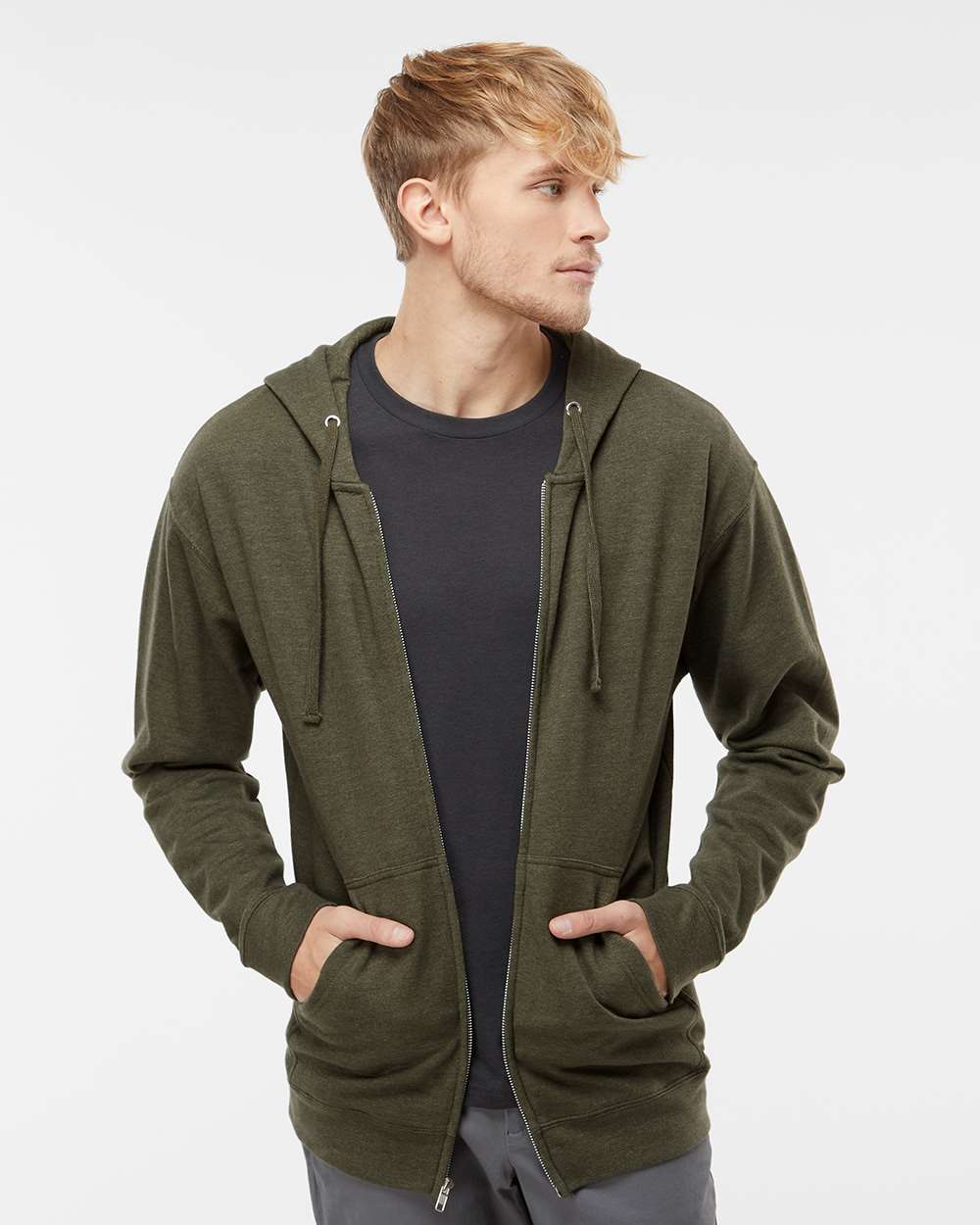 Independent Trading SS4500Z Unisex Midweight Full-Zip Hooded Sweatshirt | Custom Print