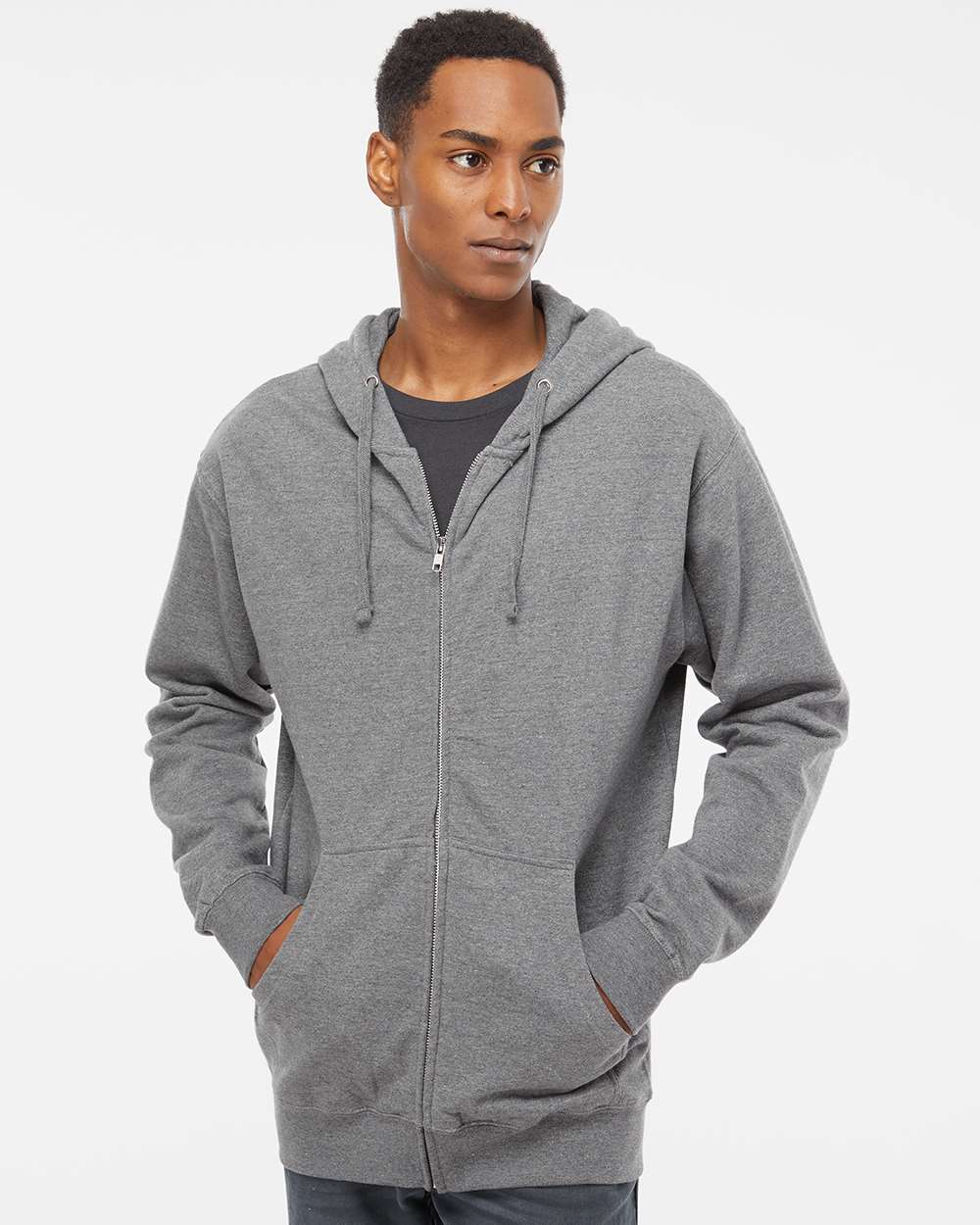 Independent Trading SS4500Z Unisex Midweight Full-Zip Hooded Sweatshirt | Custom Print